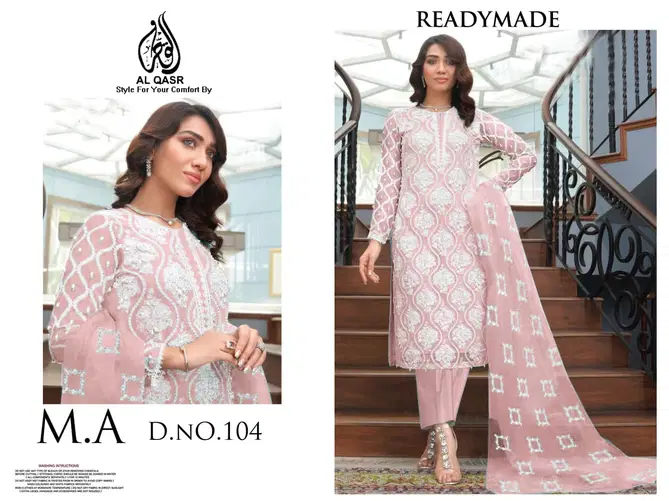 MA-104 AL-Qasr Georgette Kurti With Bottom Dupatta Wholesale In India